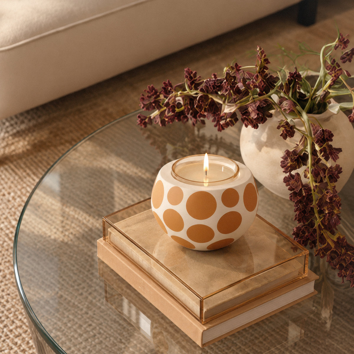 Dots Candle Orange