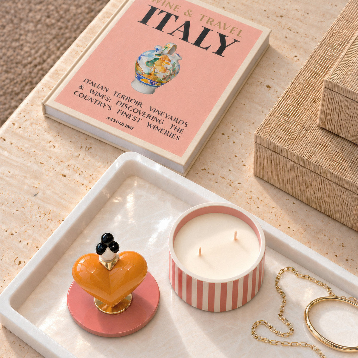 Heart Candle Orange